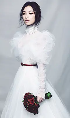 倪妮性感婚纱写真手机壁纸 768x1280