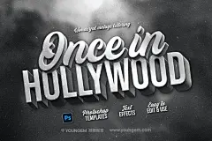 电影海报片名复古3D立体金属文本字母ps特效样机素材 6psd下载_颜格视觉