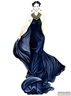 服装手稿大全 时装插画效果图临摹参考素材 婚纱手绘设计资料-淘宝网