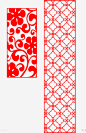 长方形的剪纸窗花高清素材 剪纸 窗花 红色 花纹 长方形 免抠png 设计图片 免费下载
