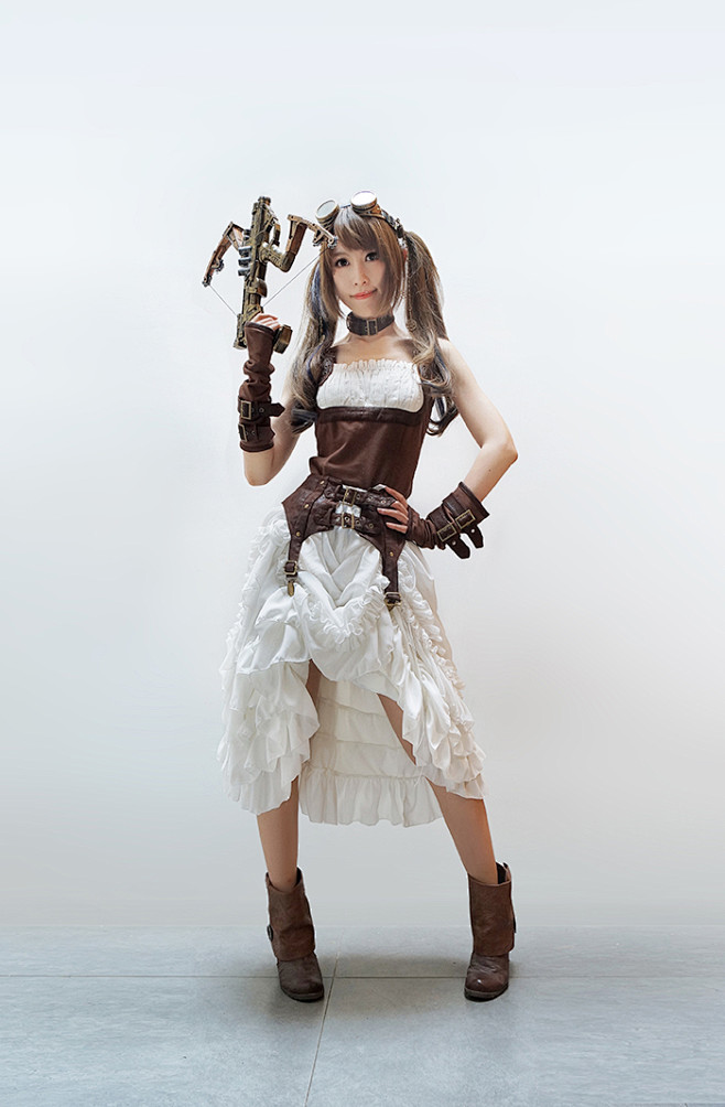 蒸汽朋克steampunk复古夏季女皮革...
