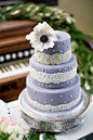 Lavender and anemone wedding cake | Caili Helsper and Tuan H. Bui Photography | see more on http://burnettsboards.com/2014/02/sparks-o-chalk/