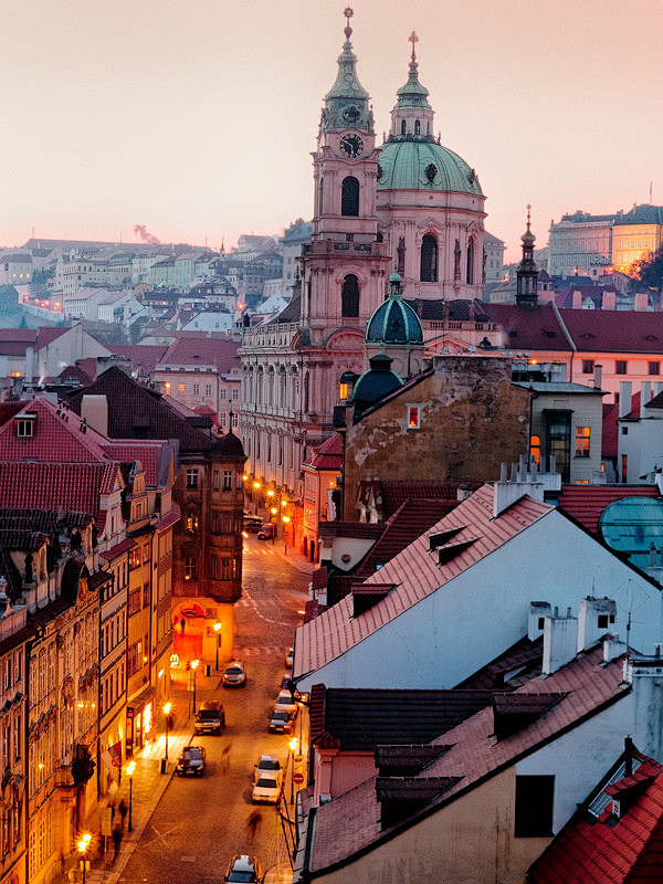 Dusk, Prague, Czech ...