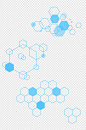 商务蓝色科技几何边框标题框文本框免扣元素