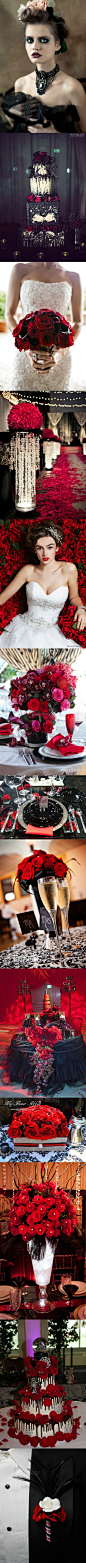 #婚礼布置#看惯了温馨有爱的婚礼，哥特风的红黑撞色布置，你见过吗？ 更多: http://www.lovewith.me/share/detail/all/32428