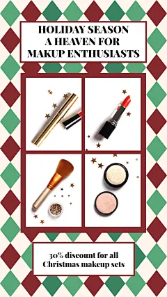 Simple Fashion Makeup Sets Christmas Discount Instagram Story