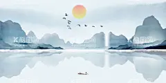 意境山水  - 源文件下载【酷图网】山水,山水画,水墨画,写意山水,水墨山水,水墨山水画,新中式山水画,新中式装饰画,新中式水墨画,抽象山水画,禅意山水画,意境山水画,