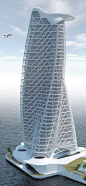 Strata Tower, Abu Dhabi, UAE by Asymptote Architects :: 40 floors, height 160m :: vision: 