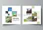 Vector layout of two square format covers design t