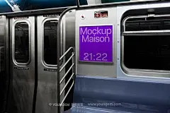 7款地铁站车厢过道招贴广告灯箱海报设计ps样机场景展示效果图下载_颜格视觉