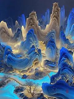 AI绘画| 视觉盛宴千里江山图现代渲染 咒语 - 小红书