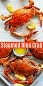 Blue Crab - Maryland steamed blue crab is the best way of cooking Chesapeake Bay crabs. This easy recipe with Old Bay Seasoning takes 30 mins to make and so delicious | rasamalaysia.com