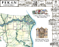 Illustrated Map of Pekan, Malaysia : Commissioned illustrated map of the Royal town of Pekan in Malaysia for Azusa Media