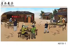 复古怀旧3d手绘驴肉墙纸烧烤小吃面馆中式酒楼餐厅火锅店美食壁纸-淘宝网