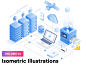 Icons : A small pack of trendy  isometric illustrations with technology thematic. The pack contains 7 creative scenes with two different styles(outlined and solid) for each of them.  Some of these may look overdone but I wanted to add as many elements in 