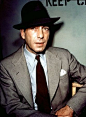 Humphrey Bogart Circa 1945.Great color photo of him!