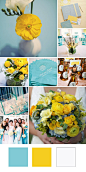 Aqua + Yellow + White 淡水蓝+黄色+白色 适合低调的春日婚礼