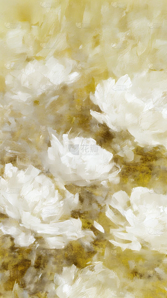 常规系列通用白花油画背景素材