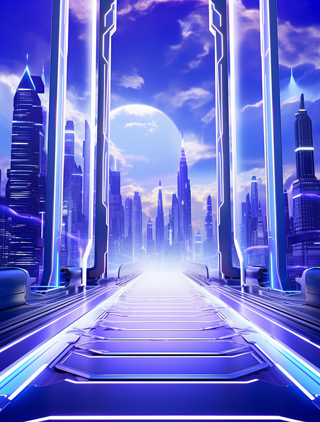 紫蓝色空间感炫酷背景 (24)