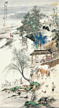 彭寿年山水人物作品欣赏
