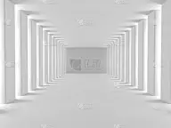 空白色3d现代房间
