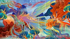 凤凰涅槃  - 源文件下载【酷图网】漫画,中国风,精美,意境,元素,韵味,国潮,凤凰涅槃,