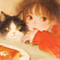 可爱的女孩和猫猫头像 - 小红书