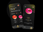 Donuts App - Dark Version food app design liquid motion vector illustration icon sweet tooth app concept ui ux donut app design 3dmodelling c4d minimal flat 3d typography branding cute animation plastic mobile sweets donuts app