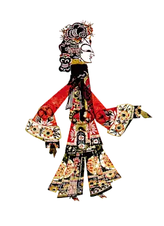 中国风传统民间艺术国粹皮影纸人复古服饰人物PNG免抠设计PS素材
