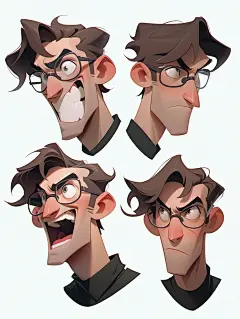 AI绘画｜欧美风格 男人头部多视图 表情包_9_MOYI AI研习社_来自小红书网页版