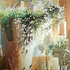 阳光灿烂明媚，花儿娇艳动人 : 申宗植(Shin Jong Sik)，是个高产的韩国水彩画家。他的作品色调明快，光与影处理的非常好。画面上阳光灿烂明媚，花儿娇艳动人，仿佛能感受到夏季的徐徐微风拂面而来。