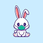 Premium Vector | Cute rabbit wearing mask cartoon icon illustration. animal healthy icon concept isolated . flat cartoon style