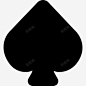 黑桃赌场赌博3实心图标 平面电商 创意素材