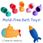 Keep mold far away from baby & tot with Marcus & Marcus’ Mold Free Squirting Bath Toys.  We bring fun to the tub while kicking mold to the curb!  The detachable design allows for easy cleaning, just let air dry or throw in the dishwasher.