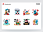 Huawei | Sticker pack | Kings of the Weekend huawei minimalism flat sticker design character emoji sticker interface web illustration design ux ui