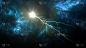 Planets and galaxy, science fiction wallpaper.