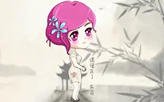 《偶像来了》旗袍Q版人物漫画桌面壁纸