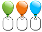 气球, 绿色, 橙色, 蓝色, 绑, 绑住气球的, 标签, 装修, 庆典, 多彩