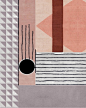 北欧风格几何灰粉色图案地毯贴图