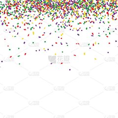 五彩缤纷的五彩纸屑，矢量插图孤立在白色背景上