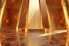 华丽的金色电商空间展示台