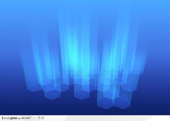 光与速度CG背景-蓝色光束