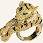 卡地亚黄金猎豹钻石戒指