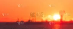 金色的夕阳模糊的影像