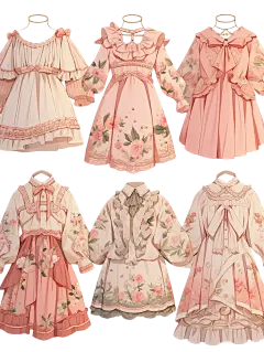 连衣裙｜oc手帐贴纸服设插画素材｜十四弹