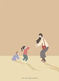母子相聚 相拥拥抱 母子情深 亲子插图插画设计AI tid316t000177