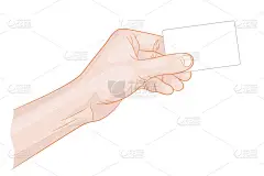 男子手拿一张空白的卡片