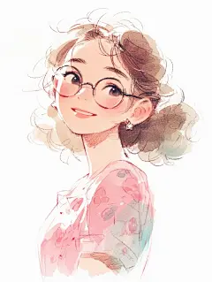 Ai铅笔+淡彩｜粉系列人物插画 - 小红书