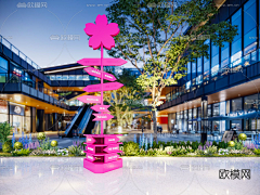 陌上花开♥️♥️采集到商业街网红打卡外摆美陈 公园广场艺术构架装置雕塑小品 爱心秋千