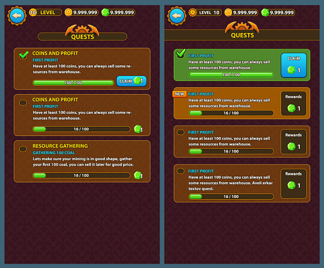 2D game GUI ui desig...